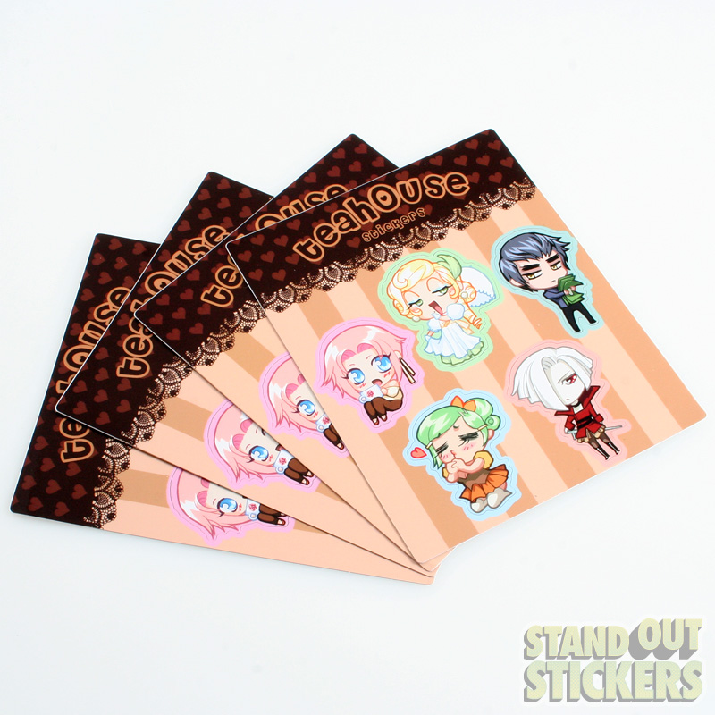 Teahouse Custom Kiss Cut Sticker Sheets