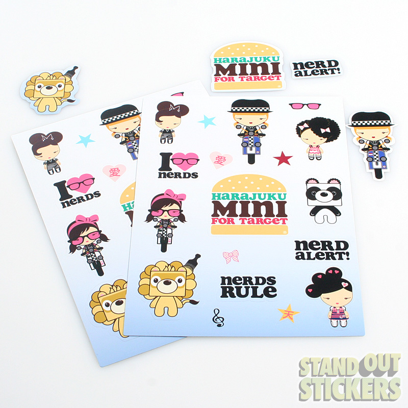 Custom Kiss Cut Sticker Sheets for Harajuku Mini for Target