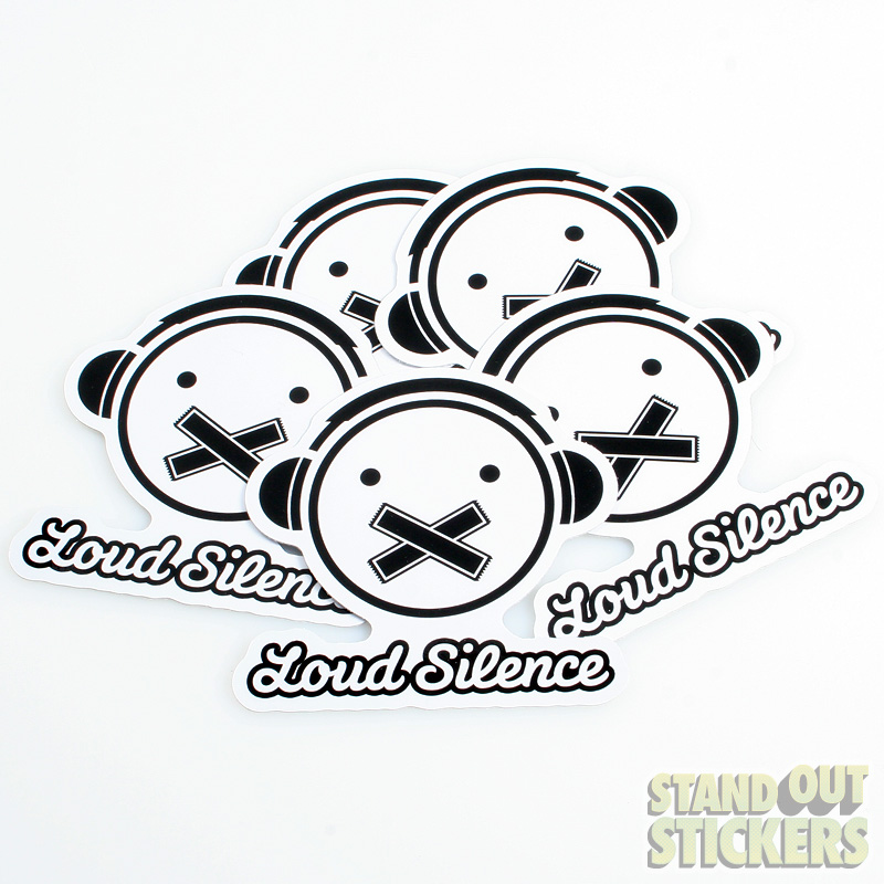 Loud Silence Die Cut Stickers in Black & White