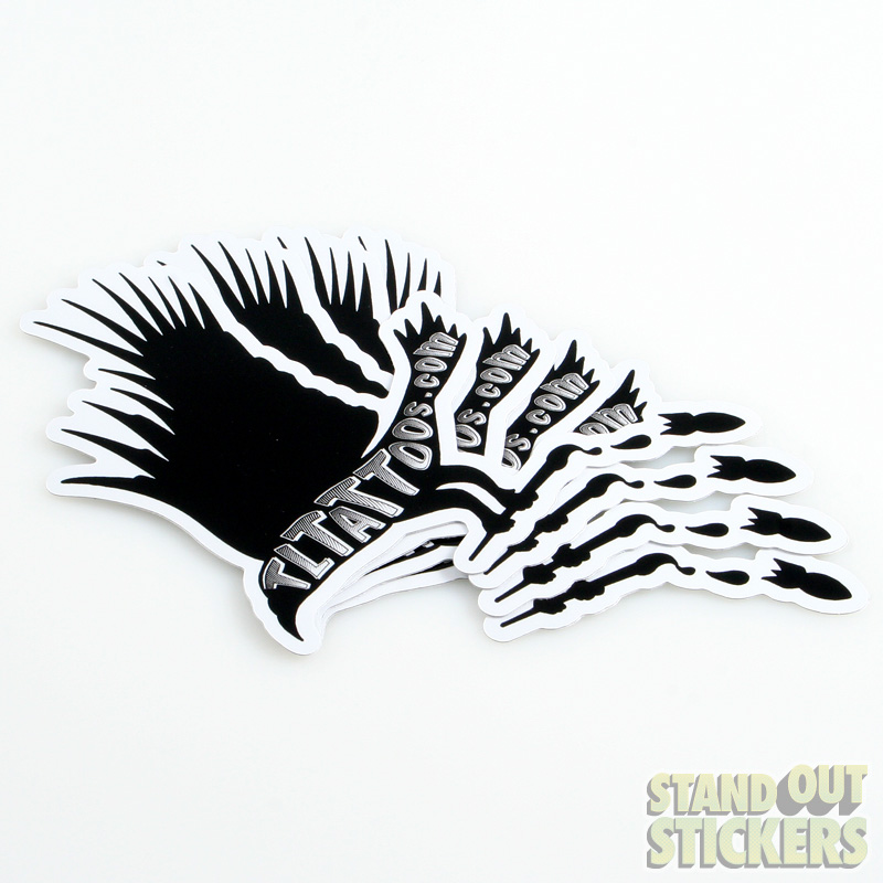 TLTATTOOS.COM die cut logo stickers in black and white