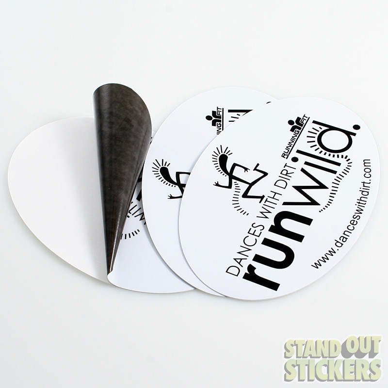 Dances with Dirt black and white oval stickers
