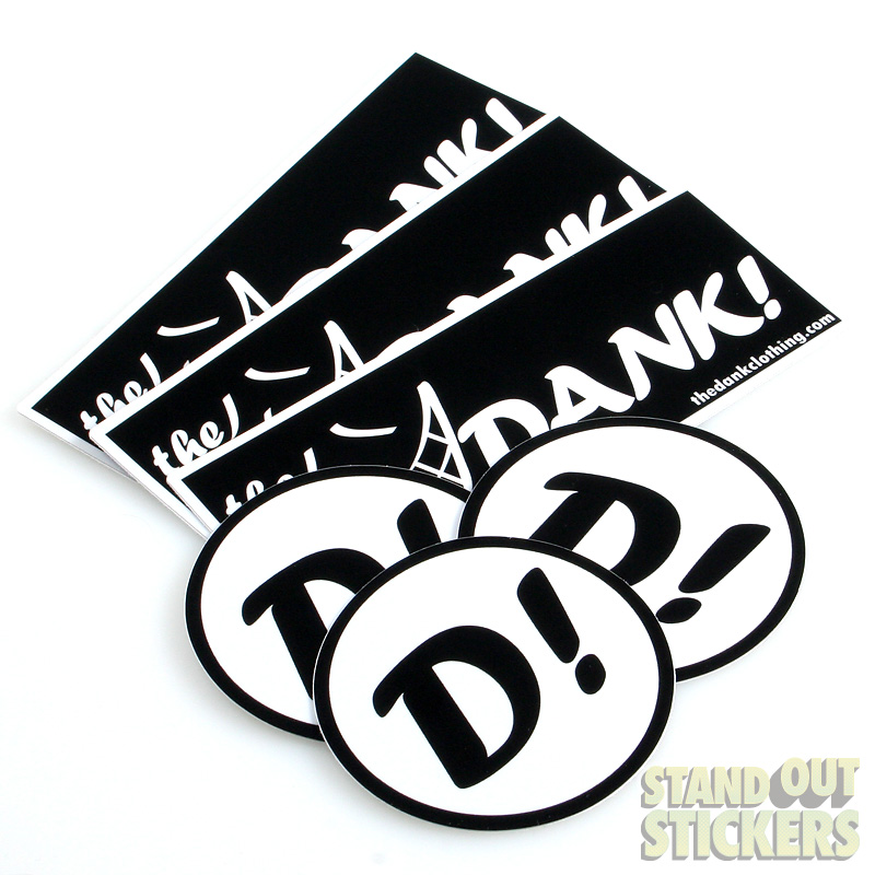 The Dank black and white logo stickers